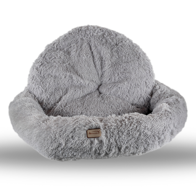 Armarkat Extra Large, Fluffy Gray Round Cat Bed